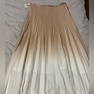 Simple retro the gradient pleated skirt size large